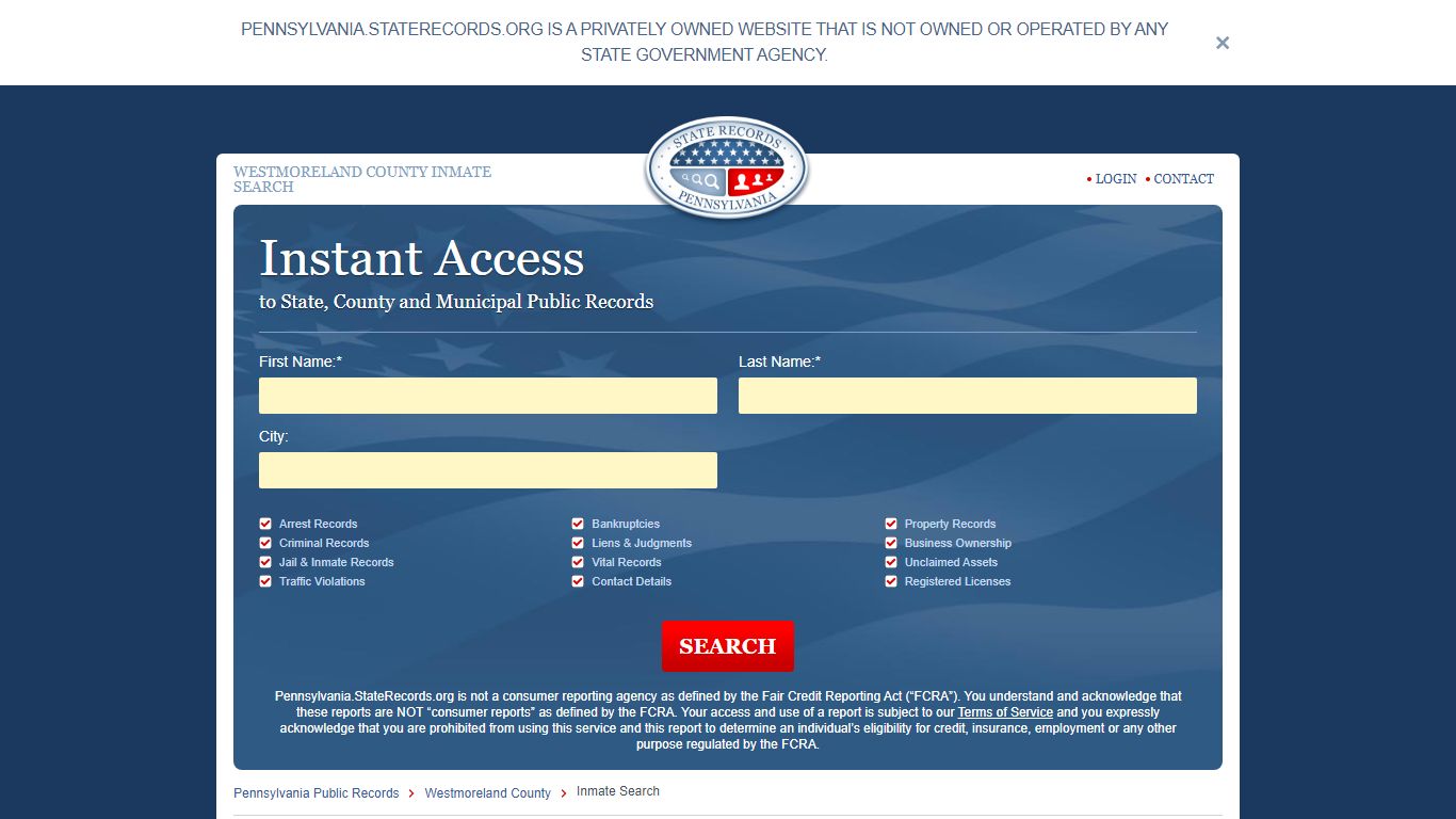 Westmoreland County Inmate Search - pennsylvania.staterecords.org
